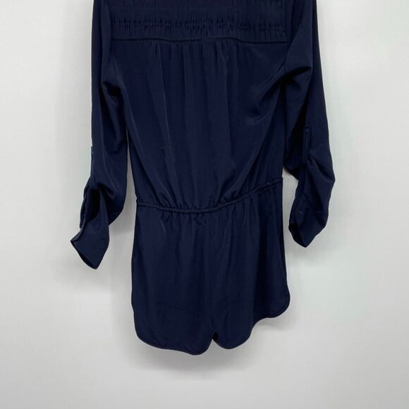 Sam Edelman Navy blue buttoned romper 3/4  sleeve - Picture 4 of 15